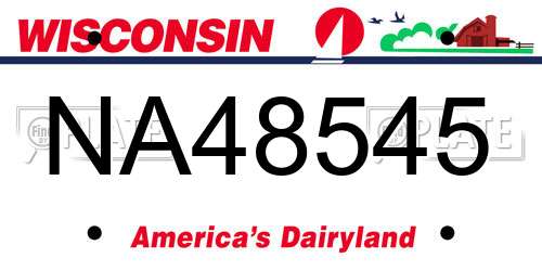 NA48545 Wisconsin License Plate