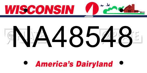 NA48548 Wisconsin License Plate