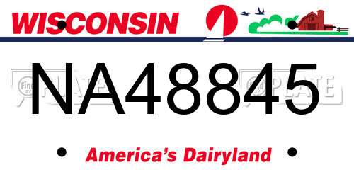 NA48845 Wisconsin License Plate