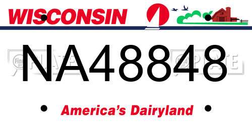 NA48848 Wisconsin License Plate