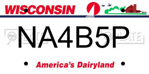 NA4B5P Wisconsin License Plate