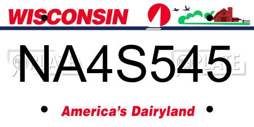 NA4S545 Wisconsin License Plate