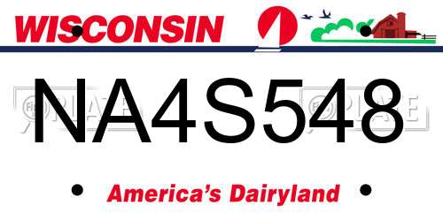 NA4S548 Wisconsin License Plate