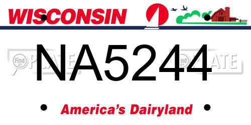 NA5244 Wisconsin License Plate