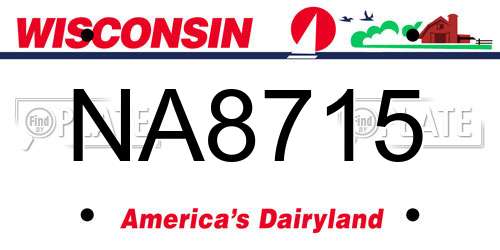 NA8715 Wisconsin License Plate
