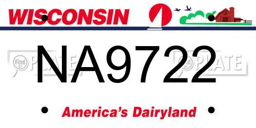 NA9722 Wisconsin License Plate