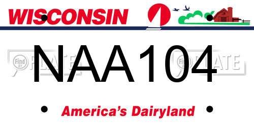 NAA104 Wisconsin License Plate