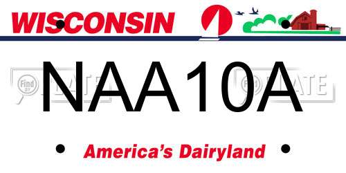 NAA10A Wisconsin License Plate