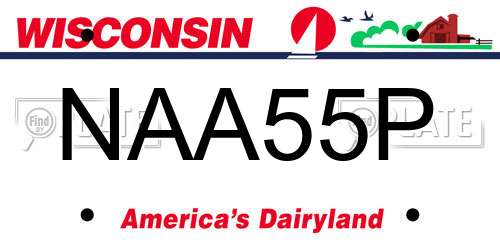 NAA55P Wisconsin License Plate