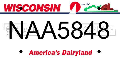NAA5848 Wisconsin License Plate