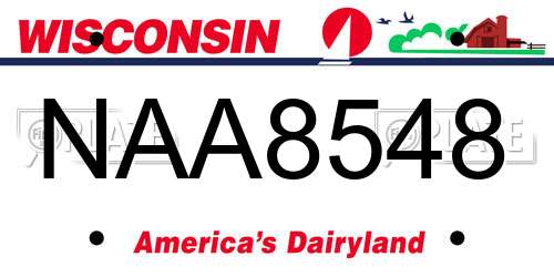 NAA8548 Wisconsin License Plate