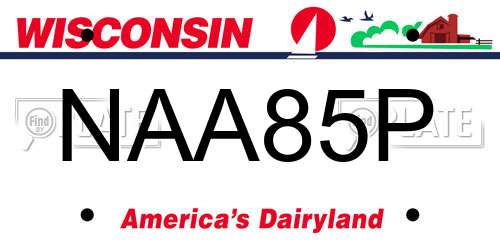 NAA85P Wisconsin License Plate
