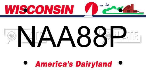 NAA88P Wisconsin License Plate