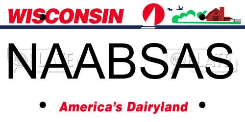 NAABSAS Wisconsin License Plate