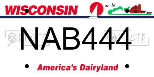 NAB444 Wisconsin License Plate