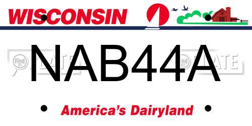 NAB44A Wisconsin License Plate