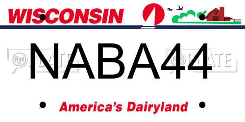 NABA44 Wisconsin License Plate