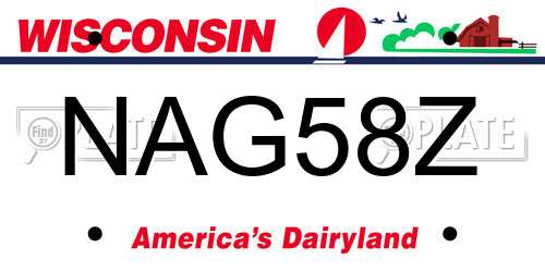 NAG58Z Wisconsin License Plate