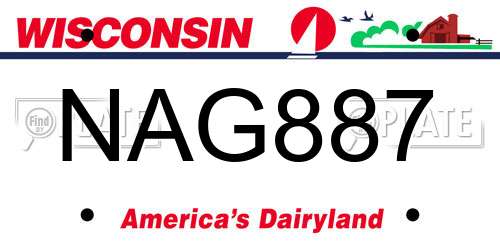 NAG887 Wisconsin License Plate