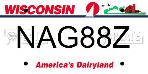 NAG88Z Wisconsin License Plate