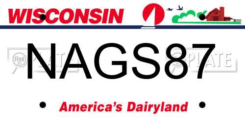 NAGS87 Wisconsin License Plate