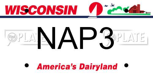 NAP3 Wisconsin License Plate