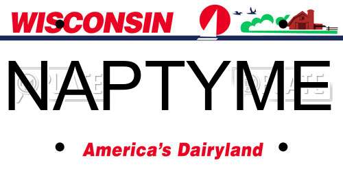 NAPTYME Wisconsin License Plate