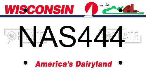 NAS444 Wisconsin License Plate