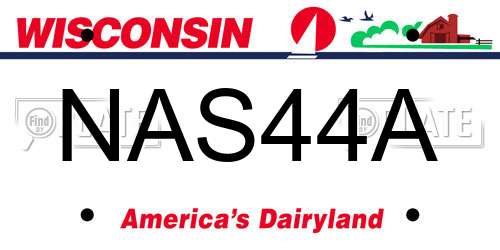 NAS44A Wisconsin License Plate