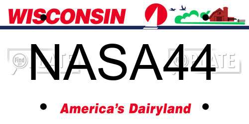NASA44 Wisconsin License Plate
