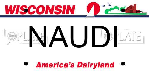 NAUDI Wisconsin License Plate
