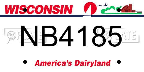 NB4185 Wisconsin License Plate