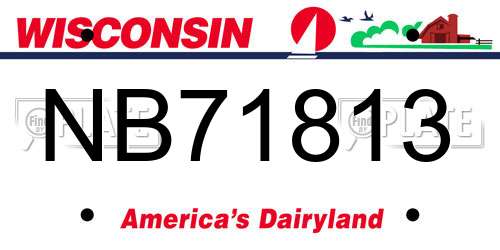 NB71813 Wisconsin License Plate