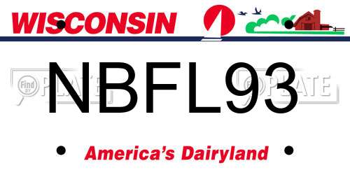 NBFL93 Wisconsin License Plate