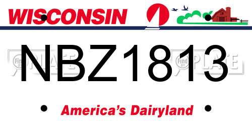 NBZ1813 Wisconsin License Plate