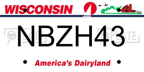 NBZH43 Wisconsin License Plate