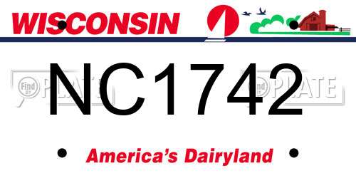 NC1742 Wisconsin License Plate