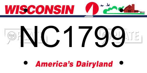 NC1799 Wisconsin License Plate