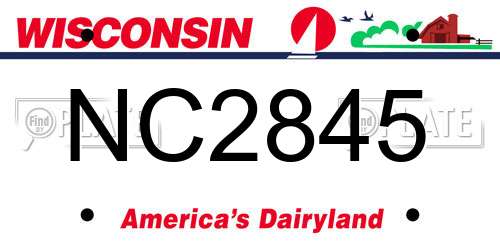 NC2845 Wisconsin License Plate