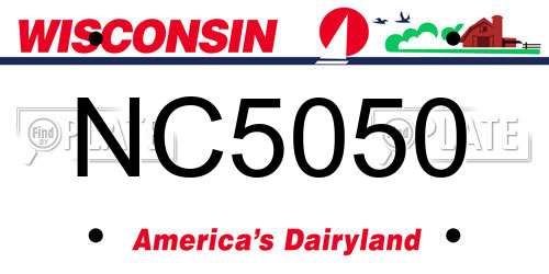 NC5050 Wisconsin License Plate