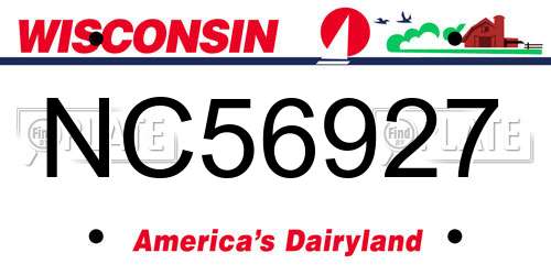 NC56927 Wisconsin License Plate