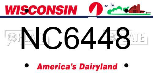 NC6448 Wisconsin License Plate