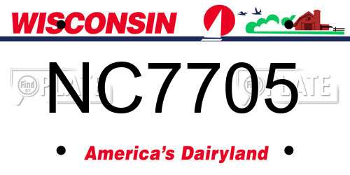 NC7705 Wisconsin License Plate