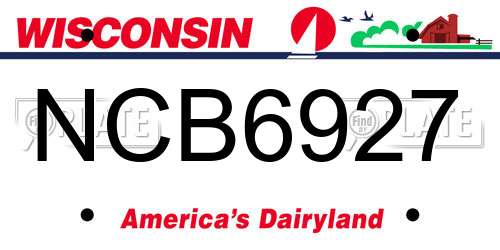 NCB6927 Wisconsin License Plate