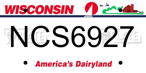 NCS6927 Wisconsin License Plate
