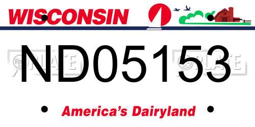 ND05153 Wisconsin License Plate