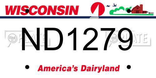 ND1279 Wisconsin License Plate