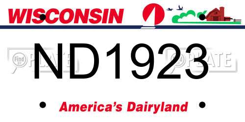 ND1923 Wisconsin License Plate
