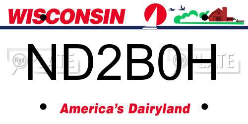 ND2B0H Wisconsin License Plate