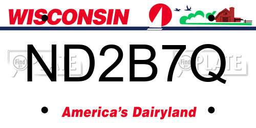 ND2B7Q Wisconsin License Plate